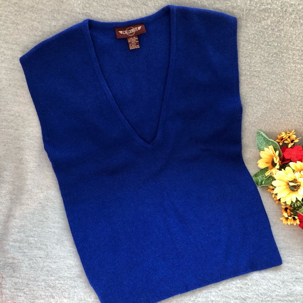 NWOT - Royal Blue Soft-ribbed Oversize-Look Sweater Vest